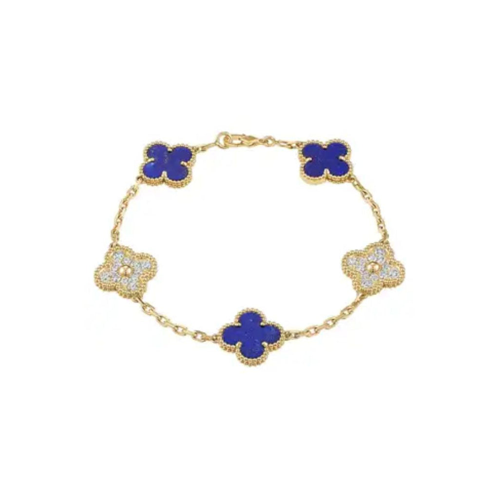 Pulso Tipo Van Cleef Azul con Zirconias