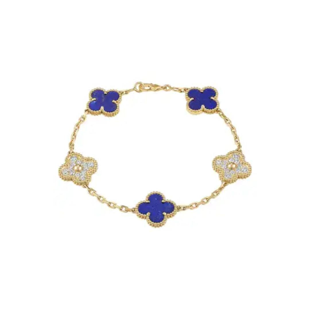 Pulso Tipo Van Cleef Azul con Zirconias