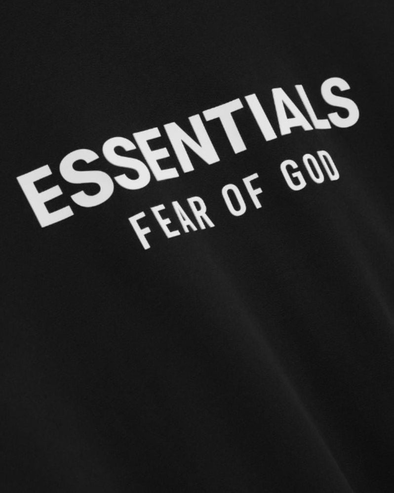 Hoddie Jet Black Zip-Up Essentials