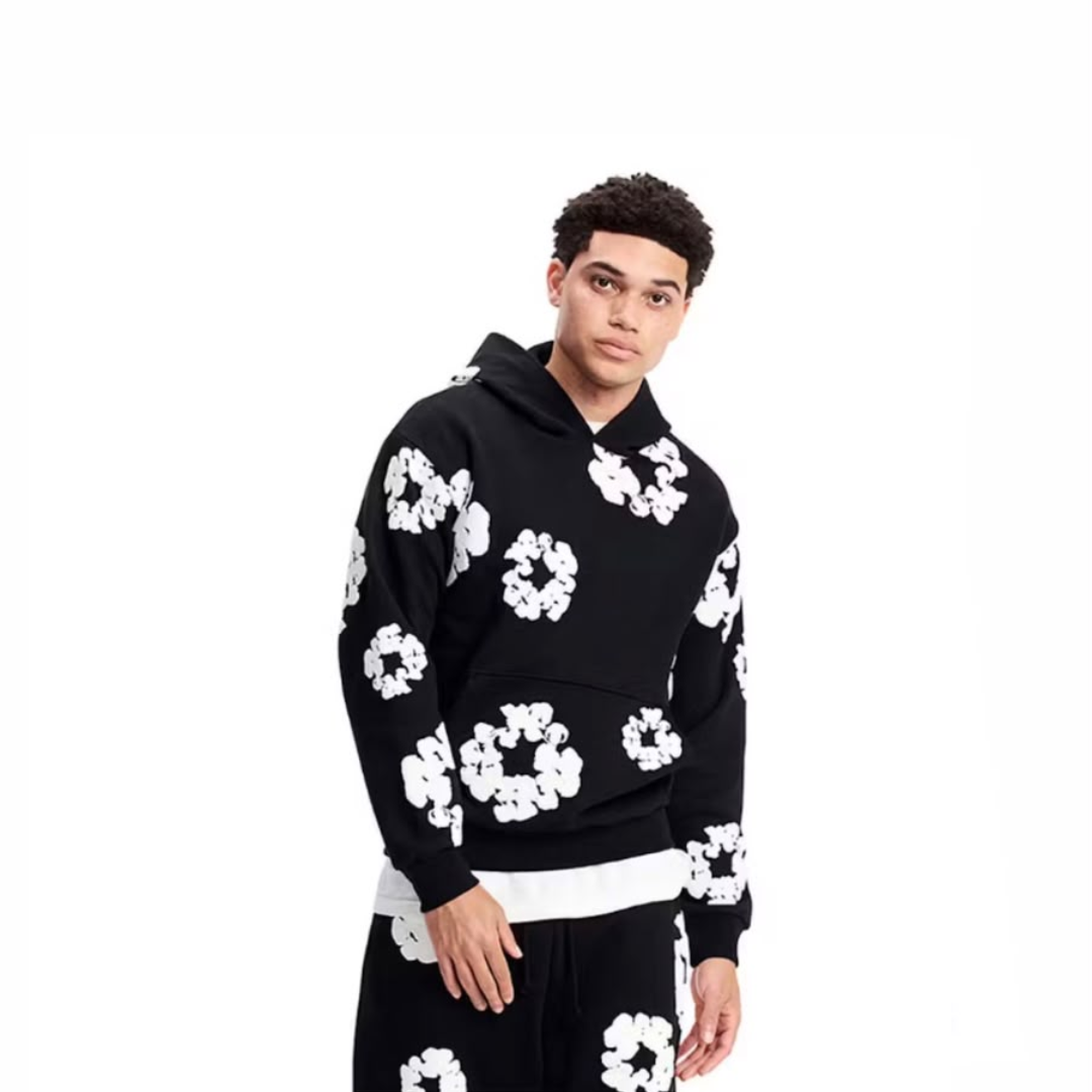 SUDADERA DENIM TEARS NEGRA