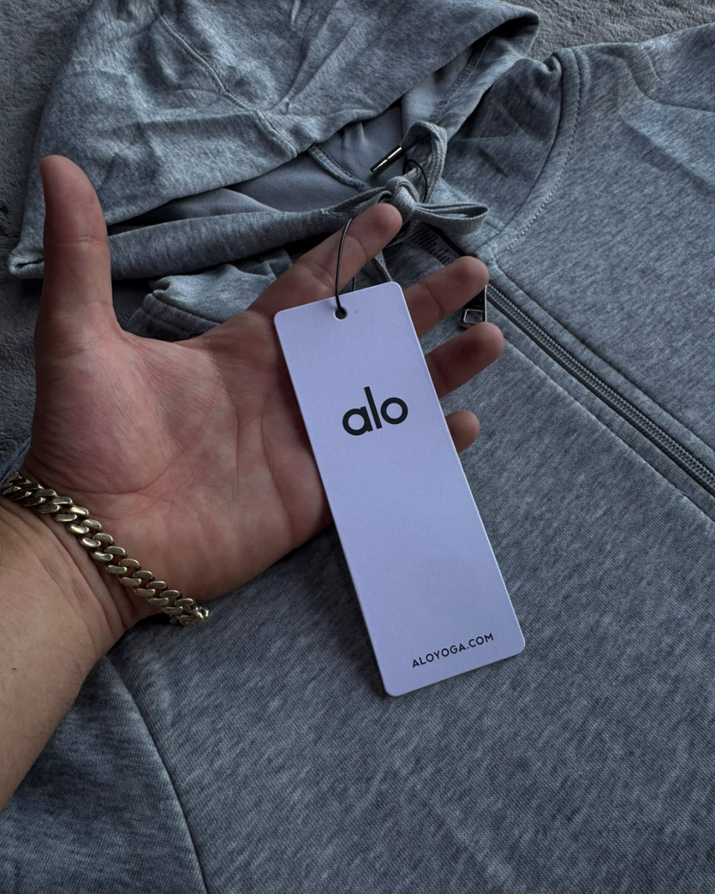 SUDADERA ALO GRIS CON CIERRE