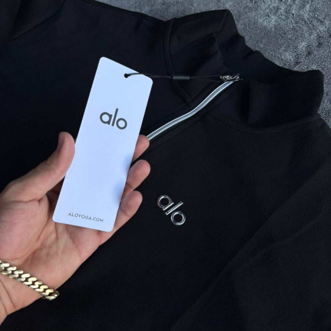 SUDADERA ALO NEGRA ZIP 1/4