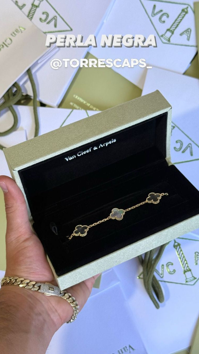 Pulso Tipo Van Cleef Perla Negra