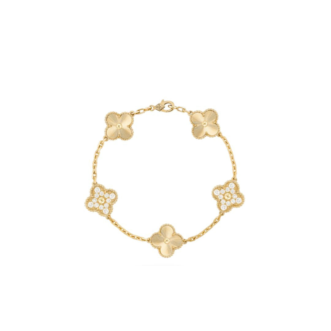 Pulso Tipo Van Cleef Dorado con Zirconias