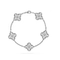 Pulso Tipo Van Cleef Plateado con Zirconias