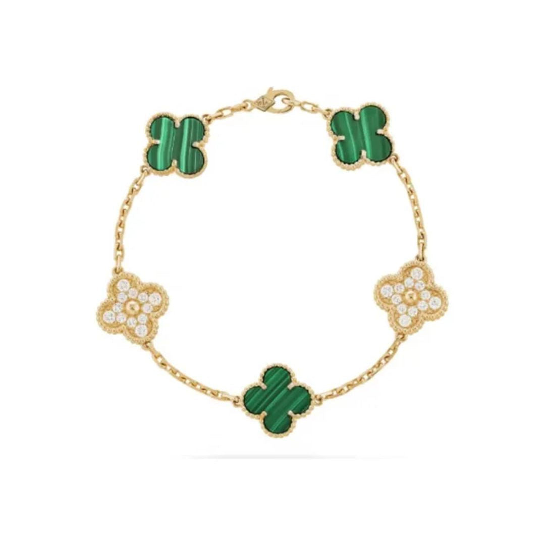 Pulso Tipo Van Cleef Verde con Zirconias