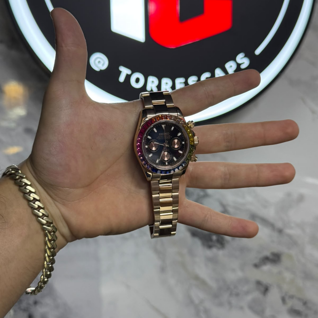 RELOJ SEIKO MOD DAYTONA RAINBOW ROSE GOLD