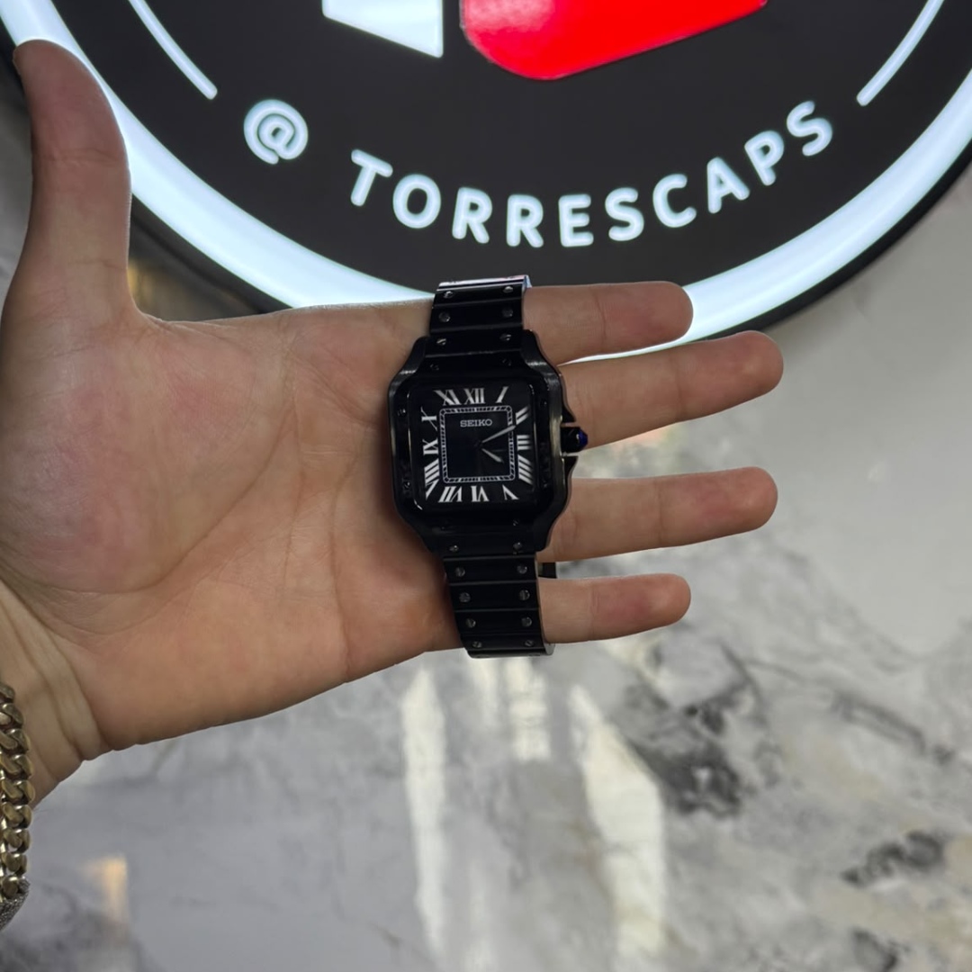 RELOJ SEIKO MOD SANTOS FULL BLACK