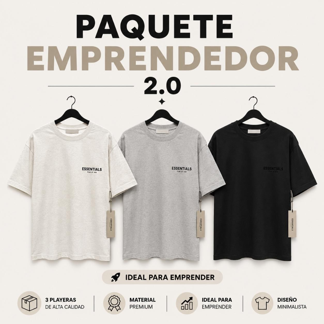 PAQUETE EMPRENDEDOR 2.0 (3 PLAYERAS)