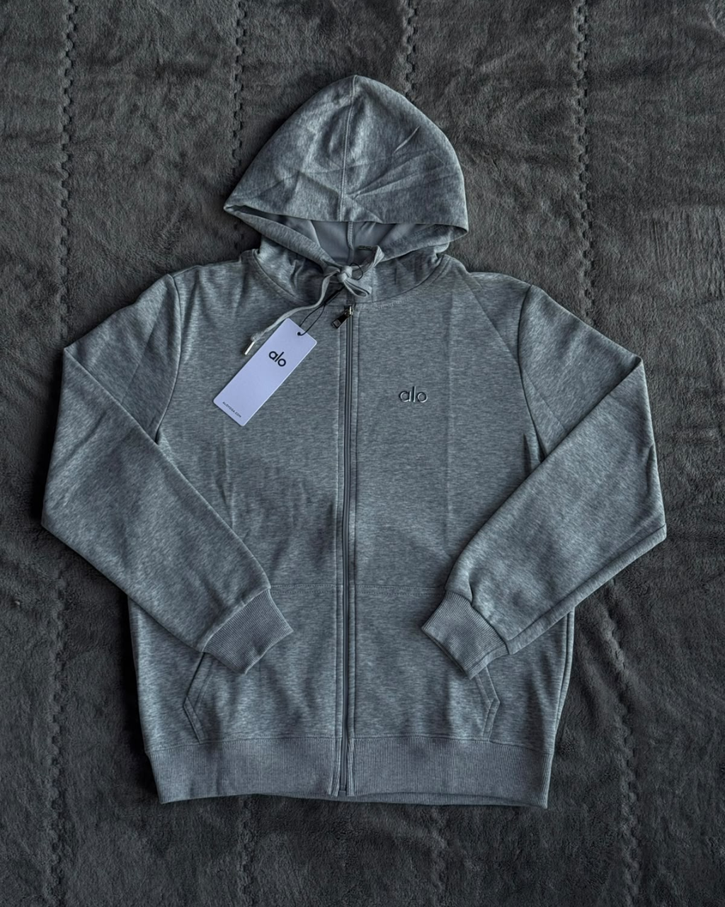 SUDADERA ALO GRIS CON CIERRE