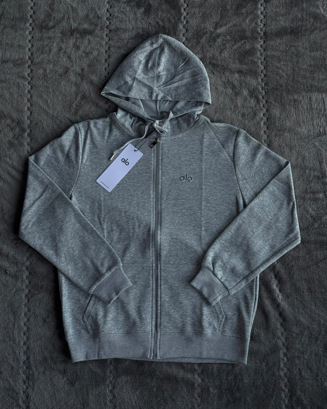 SUDADERA ALO GRIS CON CIERRE