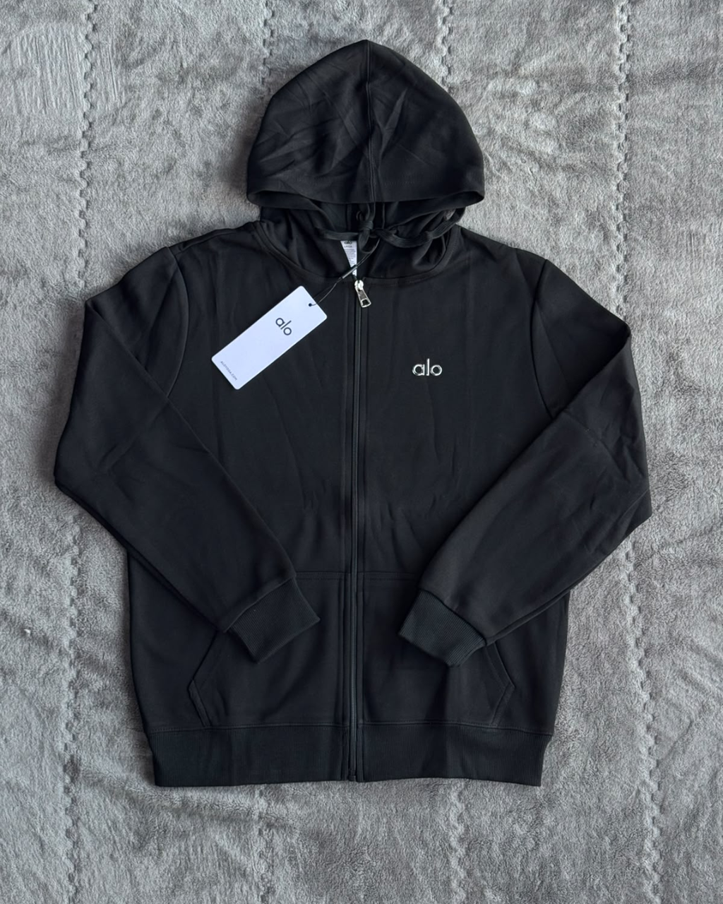 SUDADERA ALO NEGRA CON CIERRE