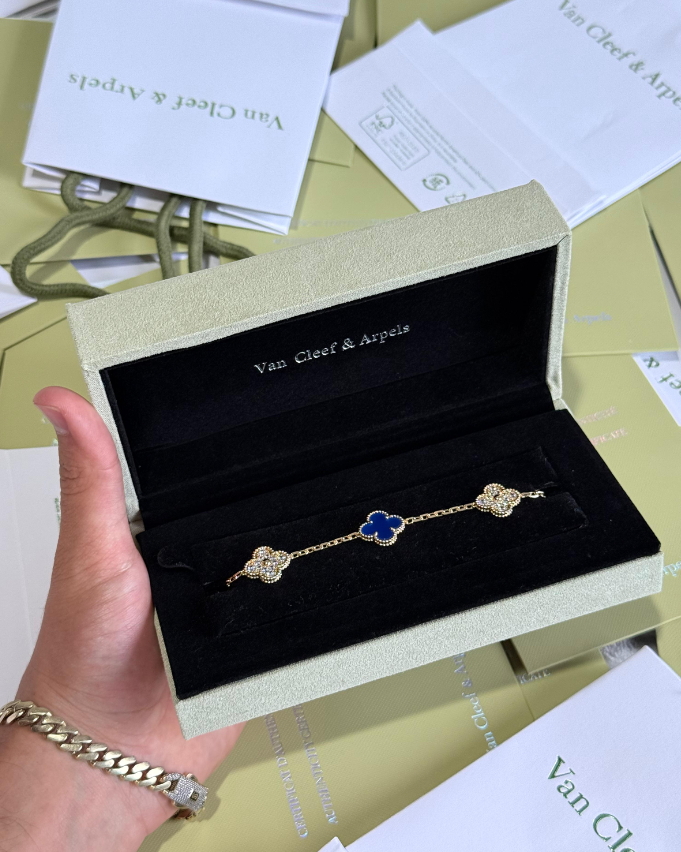 Pulso Tipo Van Cleef Azul con Zirconias